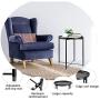 CERBIOR Tray End Table, Round Metal Tray Table Side Sofa Table Anti-Rust and Waterproof Outdoor & Indoor Snack Table Accent Coffee Table Black