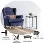 CERBIOR Tray End Table, Round Metal Tray Table Side Sofa Table Anti-Rust and Waterproof Outdoor & Indoor Snack Table Accent Coffee Table Black
