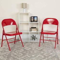 Flash Furniture HERCULES Series Double Braced Red Metal Folding Chair