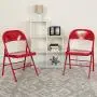 Flash Furniture HERCULES Series Double Braced Red Metal Folding Chair Flash Furniture HERCULES Series Double Braced Red Metal Folding Chair