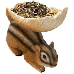 HUNTHAWK Chipmunk Outdoor Brown Squirrel Feeders，Birdfeeder fit for Outside Woodland Squirrels and Other Animals