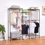 VIPEK 5 Tiers Wire Garment Rack Heavy Duty Clothes Rack Portable Clothes Wardrobe Compact Extra Large Armoire Storage Rack Metal Clothing Rack, 74.4''L x 17.7''W x 76.8''H, Max Load 595.35LBS, Black