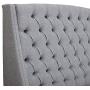 Madison Park Harper Upholstered Nail Head Trim Wingback Button Tufted Headboard Modern Contemporary Metal Legs Padded Bedroom Décor Accent, King Grey