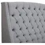 Madison Park Harper Upholstered Nail Head Trim Wingback Button Tufted Headboard Modern Contemporary Metal Legs Padded Bedroom Décor Accent, King Grey