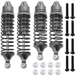Hobbypark Aluminum Alloy Shock Absorber Assembled Full Metal Big Bore Shocks Front & Rear Replacement of 5862 for Traxxas 1/10 Slash 4x4 4WD Upgrade (4-Pack) (Gray)