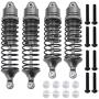 Hobbypark Aluminum Alloy Shock Absorber Assembled Full Metal Big Bore Shocks Front & Rear Replacement of 5862 for Traxxas 1/10 Slash 4x4 4WD Upgrade (4-Pack) (Gray)