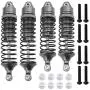 Hobbypark Aluminum Alloy Shock Absorber Assembled Full Metal Big Bore Shocks Front & Rear Replacement of 5862 for Traxxas 1/10 Slash 4x4 4WD Upgrade (4-Pack) (Gray)