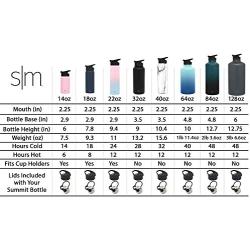 Simple Modern 22 Ounce Summit Water Bottle - Stainless Steel Tumbler Metal Flask +2 Lids - Wide Mouth Double Wall Vacuum Insulated Leakproof Engraved: Lunar