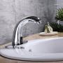 Charmingwater Automatic Sensor Touchless Bathroom Sink Faucet with Hole Cover Plate, Chrome Vanity Faucets, Hands Free Bathroom Water Tap with Control Box and Temperature Mixer