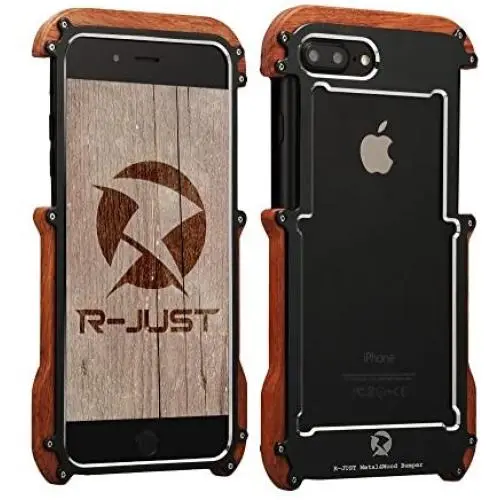 Bpowe for iPhone 7 Plus Wood Metal Frame Case, Drop Protection Ultra Thin Aluminum Metal Cover Protective Case Shockproof Dropproof Bumper Frame for Apple iPhone 7 Plus 5.5'' (Black) Bpowe for iPhone 7 Plus Wood Metal Frame Case, Drop Protection Ultra Thin Aluminum Metal Cover Protective Case Shockproof Dropproof Bumper Frame for Apple iPhone 7 Plus 5.5'' (Black)