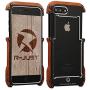Bpowe for iPhone 7 Plus Wood Metal Frame Case, Drop Protection Ultra Thin Aluminum Metal Cover Protective Case Shockproof Dropproof Bumper Frame for Apple iPhone 7 Plus 5.5'' (Black)