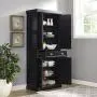 Crosley Furniture Seaside Kitchen Pantry Cabinet - Distressed Black Crosley Furniture Seaside Kitchen Pantry Cabinet - Distressed Black