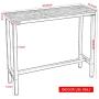Mr IRONSTONE Bar Table, 47” Rectangular Kitchen Pub Dining Coffee Table High Writing Computer Table, for Narrow Space, Living Room, Dining Room-Sturdy Metal Frame, Easy Assembly, Industrial Design