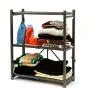 Origami 3 Shelf Foldable Storage Unit on 3'' Caster Wheels, Unfolds in 5 Seconds, Holds up to 750 Pounds, Metal Organizer Wire Rack, 29'' x 13'' x 36'', Heavy-Duty - Pewter