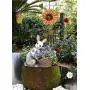 Attraction Design Flower Garden Stake Decorative Flower Yard Stake, Sunflower Decor Metal Yard Art Decor Outdoor Garden Decoration for Patio Porch Lawn Pathway Backyard 12.2'' W x 1'' D x 36'' H