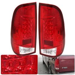 AJP Distributors LED Tail Light Lamp For Ford F150 F250 F350 Style Side (Red)