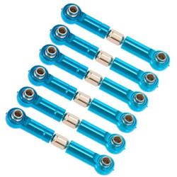 LoveinDIY 6Pcs Adjustable Metal Steering Linkage Servo Link Pull Rod Turnbuckle for WLtoys A959-B A969 A979 K929 1/18 RC Car Upgrade Parts