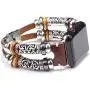 NIGHTCRUZ Compatible with Boho Fancy Apple Watch Band - Multilayer Leather Bracelet Vintage for Apple Watch Series 5/4/3 (2 Straps Brown, 38mm/40mm)