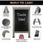 Sandwich Board Sidewalk Chalkboard Sign: Reinforced, Heavy-Duty / 10 Chalk Markers / 40 PC. Stencil Set/Chalk/Eraser/Double Sided/Large 40x23 Chalk Board Standing Sign A-Frame (Whitewash Grey)