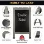 Sandwich Board Sidewalk Chalkboard Sign: Reinforced, Heavy-Duty / 10 Chalk Markers / 40 PC. Stencil Set/Chalk/Eraser/Double Sided/Large 40x23 Chalk Board Standing Sign A-Frame (Whitewash Grey) Sandwich Board Sidewalk Chalkboard Sign: Reinforced, Heavy-Duty / 10 Chalk Markers / 40 PC. Stencil Set/Chalk/Eraser/Double Sided/Large 40x23 Chalk Board Standing Sign A-Frame (Whitewash Grey)