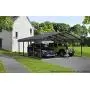 Arrow 20 x 20 29-Gauge Metal Carport with Steel Roof Panels, 20 x 20, Charcoal Arrow 20 x 20 29-Gauge Metal Carport with Steel Roof Panels, 20 x 20, Charcoal