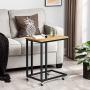 VASAGLE Industrial Side Table, End Table for Coffee Laptop Tablet, Mobile Table with Rolling Casters, Steel Frame, for Living Room, Bedroom, Honey Brown and Black ULNT050B05