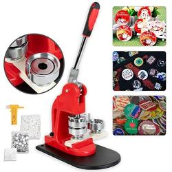 Button Maker Machine 58MM with 500 PCS Button Parts and Circle Cutter Rotate Badge Maker Pins Punch Press Machine for DIY Badges