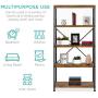 Best Choice Products 5-Tier Rustic Industrial Bookshelf Display Décor Accent for Living Room, Bedroom, Office w/Metal Frame, Wood Shelves - Brown