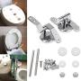 Lystin Toilet Seat Hinges Replacement Parts with Fittings, Pair of Zinc alloy Finished Replacement Hinges Adjustable Toilet Seats Hinges with Bolts and Nuts