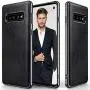 Galaxy S10 Case, LOHASIC Luxury Leather Slim Fit Soft Flexible PU Coated Gunmetal Electroplated Bumper Grip Scratch Resistant Protective Cover Cases for Samsung Galaxy S10 (2019) - Black