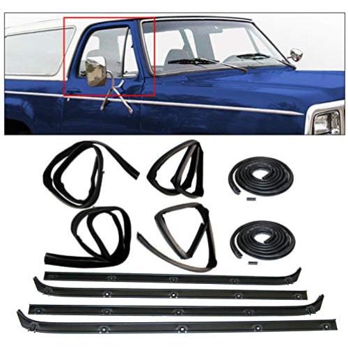 Make Auto Parts Manufacturing Set of 10 Door Weatherstrip Seal Window Sweep Glass Run Channel Kit For Dodge D250 D350 W250 W350 1981 82 83 84 85 86 87 88 89 90 91 92 1993