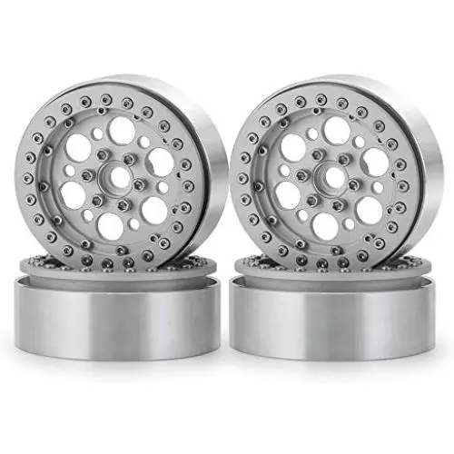 Que-T 4pcs 1/10 CNC Metal Beadlock Wheel Rims 2.2'' for RC Axial Wraith D90 TRX-4 (Silver) Que-T 4pcs 1/10 CNC Metal Beadlock Wheel Rims 2.2'' for RC Axial Wraith D90 TRX-4 (Silver)