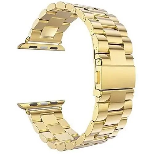 Seinit Stainless Steel Watch Band Replacement Strap Compatible with Apple Watch Series 6/5/4/3/2/1 44mm/42mm, Golden Yellow Seinit Stainless Steel Watch Band Replacement Strap Compatible with Apple Watch Series 6/5/4/3/2/1 44mm/42mm, Golden Yellow