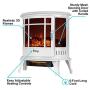 e-Flame USA Regal Freestanding Electric Fireplace Stove - 3-D Log and Fire Effect (White)
