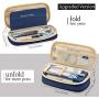 EASTHILL Big Capacity Pencil Pen Case Office College School Large Storage High Capacity Bag Pouch Holder Box Organizer Blue