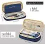 EASTHILL Big Capacity Pencil Pen Case Office College School Large Storage High Capacity Bag Pouch Holder Box Organizer Blue