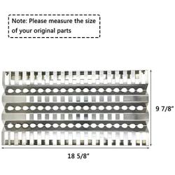 Hisencn 3Pack Grill Replacement Parts Stainless Steel Heat Plate, Heat Shield, Deflector, Burner Cover Replacement for Select DCS 27, 27DBQ, 36, 36DBQ, 48DBQ Gas Grill Models (18 5/8'' x 9 7/8'')