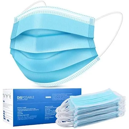 Disposable Face Mask, Face Masks of 50 Pack Disposable Mask (Blue)