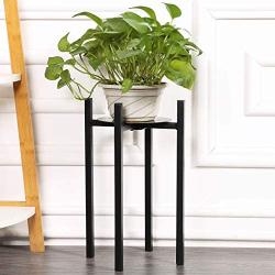 Sunnyglade Plant Stand Metal Potted Plant Holder Sturdy, Galvanized Steel Pot Stand with Stylish Mid-Century Design, Medium for Indoor, Outdoor House, Garden & Patio (15'' High)