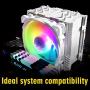 Enermax ETS-T50 Axe Addressable RGB CPU Air Cooler 230W+ TDP for Intel/AMD Univeral Socket 5 Direct Contact Heat Pipes 120mm PWM Fan White: ETS-T50A-W-ARGB