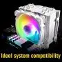 Enermax ETS-T50 Axe Addressable RGB CPU Air Cooler 230W+ TDP for Intel/AMD Univeral Socket 5 Direct Contact Heat Pipes 120mm PWM Fan White: ETS-T50A-W-ARGB