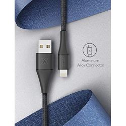 Xcentz iPhone Charger 10ft, MFi Certified Lightning Cable, Braided Nylon High-Speed iPhone Cable with Premium Metal Connector for iPhone 11/X/XS/XR/XS Max/8/7/6/5S/SE, iPad Mini/Air, Black