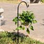 MIYA Shepherds Hook - 51 Inch Solid Bird Feeder Pole - Heavy Duty 2/5 Inch Thick 5 Prong Metal Hanger Hook for Hanging Plants, Wreaths, Lanterns, Baskets, String Lights, Other Decorations(4 Pack)