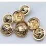 12 Pieces Gold Vintage Antique Metal Blazer Button Set - 3D Lion Head - for Blazer, Suits, Sport Coat, Uniform, Jacket 17mm 23mm