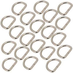 RDEXP Sliver Metal D Ring Loop Ring for Bags Belt Buckle Straps Pack of 20