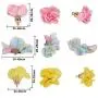 SUNNYCLUE 60pcs 3 Style 3D Cloth Flower Charms Pendants Fabric Floral Petal Tassel with Metal Caps Key Chain for Jewelry Making