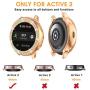 Mosonio Compatible with Galaxy Active 2 Watch Band with Case Women, Jewelry Replacement Metal Wristband Strap with Bling PC Protective Cover for Samsung Active 2 Watch Band 44mm(Rose Gold, 44mm)