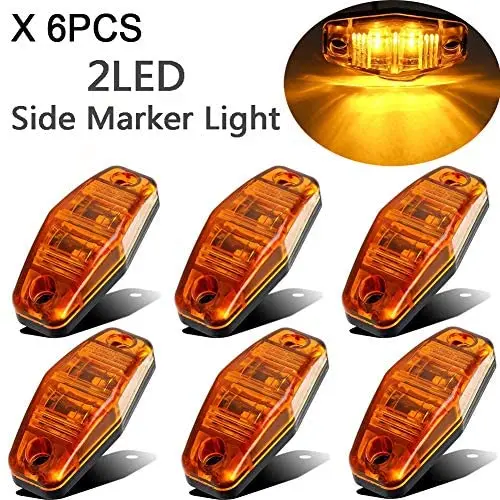 NEW SUN 6pc Amber Lights LED Side Fender Markers Surface Mount Design Truck Trailer Camper Lights Waterproof DOT Approved NEW SUN 6pc Amber Lights LED Side Fender Markers Surface Mount Design Truck Trailer Camper Lights Waterproof DOT Approved