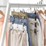 HOUSE DAY Skirt Hangers 4 Tier Shorts Hangers with Clips,6 Pack Space Saving Pants Hangers,Multi Slack Skirt Hanger Metal Trouser Clip Hangers for Slack,Trouser,Jeans,Towels