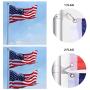 Yeshom 25 FT Upgraded Sectional Aluminum Flagpole 15 Gauge 24-30mph 3x5 US American Flag Ball Fly 2 Flags Outdoor